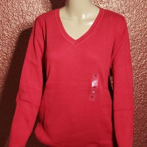 karen scott v-neck sweater red